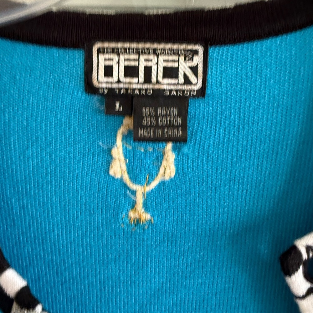 Berek Teal Cardigan Horse Racing Derby Preakness Applique Beads Embroidery Rare - Picture 2 of 11